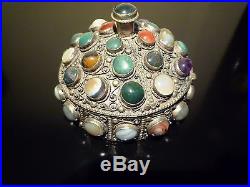 Islamic/ Middle Eastern, Antique Oriental Trinket box with precious stones 1900