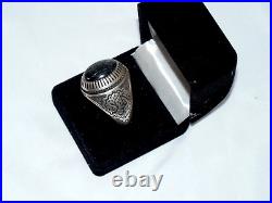 Islamic Middle Eastern Hand Carved Arabic Calligraphy Amulet Hadid Silver Ring