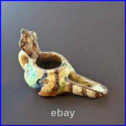 Islamic Seljuk Pottery Oil Lamp (11-12th Century, Persia)