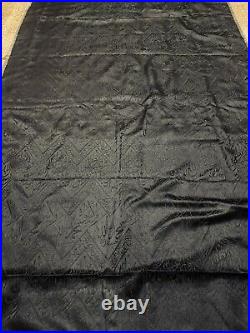 Kaaba? Islamic Holy Silk Wall Textile Black On Blank All Hand Weaving
