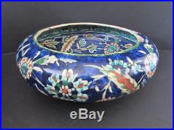 Large Antique Jerusalem / Armenian / Palestine / Iznik Pottery Bowl 19th Century