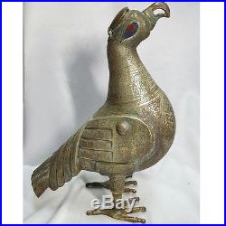 Lapis stone Wonderful Islamic seljuk revival Bronze bird incense Burner