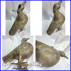 Lapis stone Wonderful Islamic seljuk revival Bronze bird incense Burner