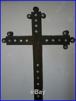 Large Antique 18thc Indo-portuguese Crucifix Cross Reliquary Palestine Relics