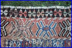 Large Antique Middle Eastern Islamic Tribal Kilim Flat Weave Prayer Rug