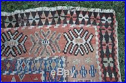 Large Antique Middle Eastern Islamic Tribal Kilim Flat Weave Prayer Rug