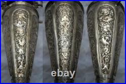 Large Antique Middle Eastern Persian Solid Silver Islamic Vase 426 gr. Signed