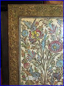 Large Antique Middle Eastern Tile Floral