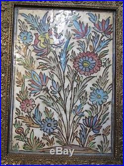 Large Antique Middle Eastern Tile Floral