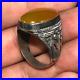 Large Antique Old Middle Eastern Silver ring with Hakik Carnelian Stone Bezel