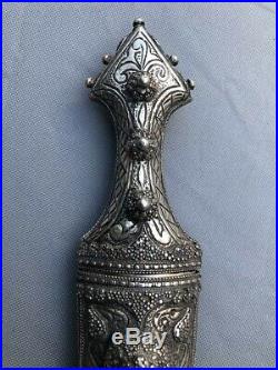 Large Antique Saudi Arabian silver Jambiya Lovely decoration c. 1900