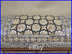 Large Jewelry Chest Moroccan Box Inlaid Mother of Pearl Mosaic
