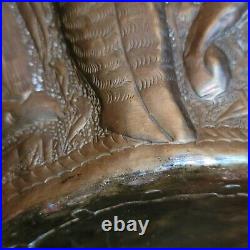 Large Middle Eastern Egyptian Hand Etched Copper Brass Bowl/Jardinere