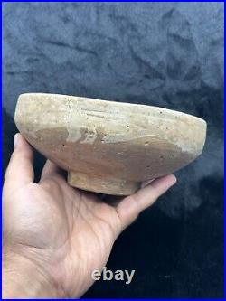 Large Unique Antique Genuine Intact Islamic Kashan Ceramic Bowl 13th century AD