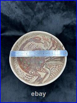 Large Unique Antique Genuine Intact Islamic Kashan Ceramic Bowl 13th century AD