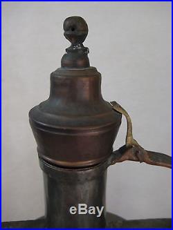 Large Vintage Turkish Meddle East Copper Hand Made Coffee Tea Pot Pitcher