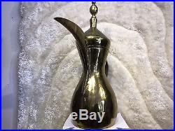 Large Vtg Antique Brass Islamic Bedouin Dallah Arabic Coffee Pot Middle Eastern
