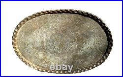 Large Vtg Oval Chased/Hammered BrassTray/Table Top, N Africa/Middle East 43