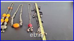 Lot 4X Small Antique Silver Yemeni Bedouin Necklaces handmade 161 G