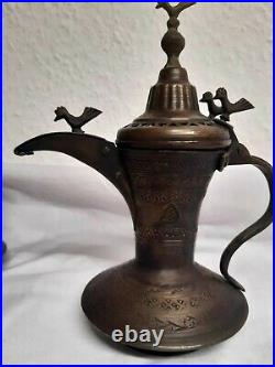 Lot of 6 Dallah Antiques Coffee Pot Copper Middle East Arabic Islamic Parsian