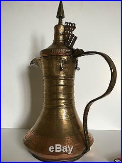 MASSIVE Rare Antique Islamic Copper Dallah Coffee Pot Nizwa Oman 18th 50cm