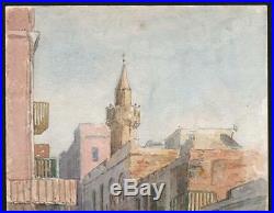 MIDDLE EASTERN STREET SCENE EGYPT Antique Watercolour Painting c1900 ORIENTALIST