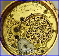 MUSEUM antique Ottoman Edward Prior&Barber Verge Fusee gild silver&enamel watch