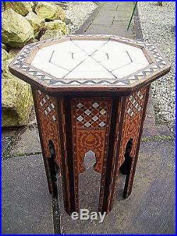 Magnificent Antique Octagonal Morrocan Wooden Inlaid Table