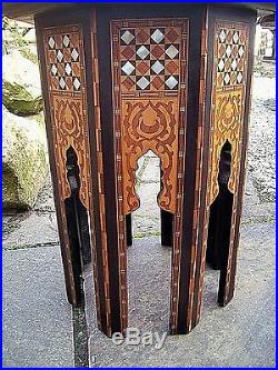 Magnificent Antique Octagonal Morrocan Wooden Inlaid Table