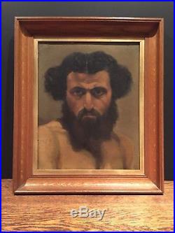 Male Man Portrait Antique Oil On Canvas Nude Art Painting Greek Middle Eastern