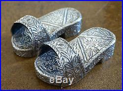 Middle Eastern Antiques Tribal Silver Decorative Pair of Shoes