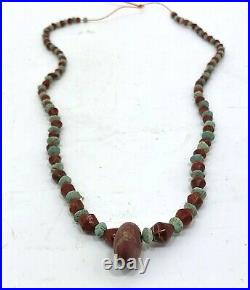 Middle Eastern Carnelian and Faience Battle Shaped Necklace I Millennium BC