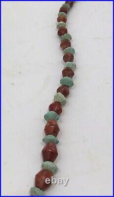 Middle Eastern Carnelian and Faience Battle Shaped Necklace I Millennium BC