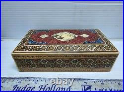 Middle Eastern Handmade Inlaid Box Stash Jewelry Clean Ready To Use