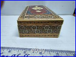 Middle Eastern Handmade Inlaid Box Stash Jewelry Clean Ready To Use