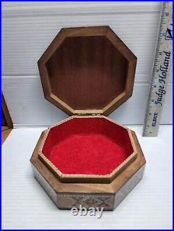 Middle Eastern Handmade Inlaid Box Stash Jewelry Clean Ready To Use #2 Oval