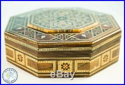 Middle Eastern Syrian Inlaid Marquetry Mosaic Octagonal Jewelry Box