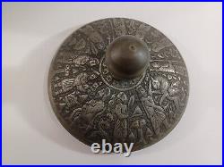 Middle Eastern, Tinned Copper, Lidded Pot / ice bucket. Hammed Figural Design