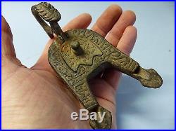 Most Unusual Early Double Oil Burner Arabic Style Calligraphy Very Rare L@@k