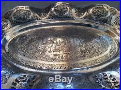 Museum Quality solid silver 84 Persian Islamic tray / bowl hand chased