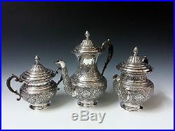 Museum Worthy Finest Antique Persian Islamic Solid Silver RABEI Tea Set 1699g