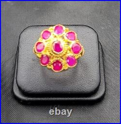 Natural Red Ruby Gold Over Silver Beautiful Excellent Top Quality Gemstone Ring