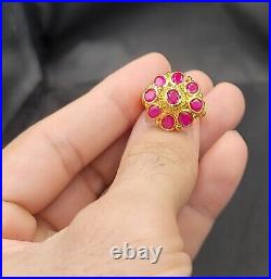 Natural Red Ruby Gold Over Silver Beautiful Excellent Top Quality Gemstone Ring