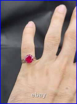 Natural Red Ruby Silver Beautiful Excellent Top Quality Gemstone Ring