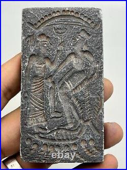 Near eastern Stone Intaglio Tile, gladiator With Noble Ornamental Template