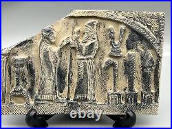 Near eastern Stone relief, historical Scene King With Official Tile Ornament