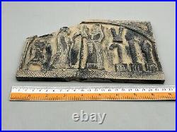 Near eastern Stone relief, historical Scene King With Official Tile Ornament