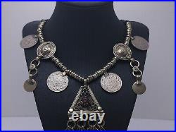 Necklace Pendant Dangle Bells Coin Middle Eastern Origin Islamic Handmade Glass