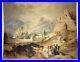 Nice Antique 19th 1800s Middle Eastern Arab Figures Landscape Ruins Watercolor