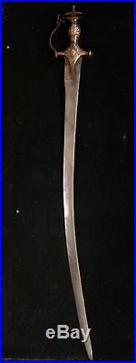 Nice Indo persian Indo Persian Mughal Tulwar Shamshir Sword silver hilt